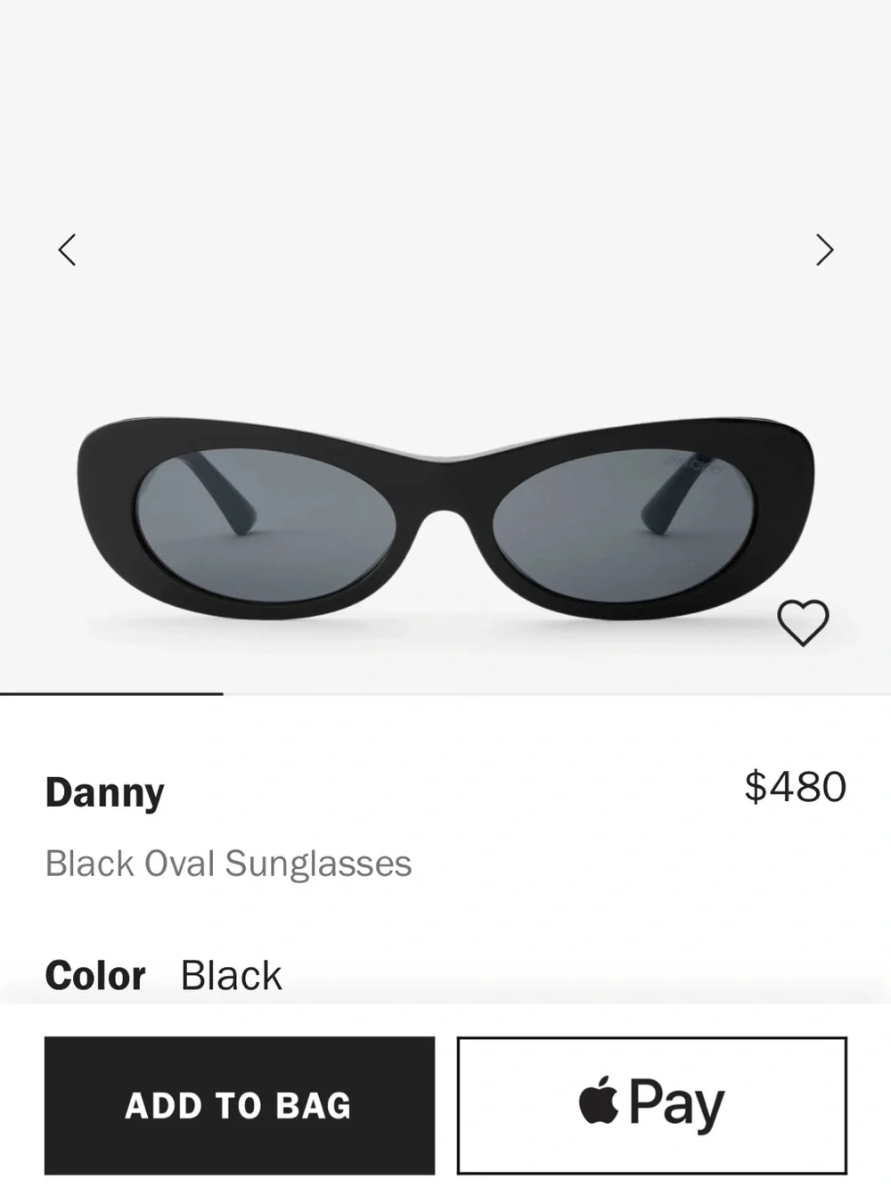 NWOT Jimmy Choo Black Oval Danny Sunglasses 100% Authentic